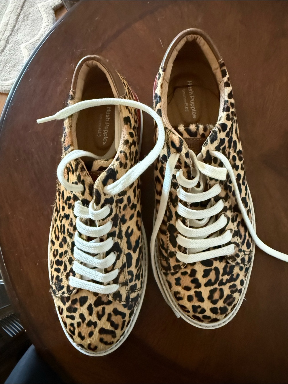 Hush Puppies Leopard-Print Slip-On Sneaker in Tan and Black